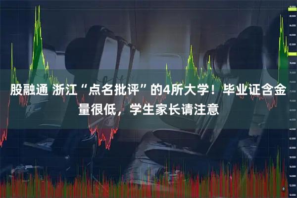 股融通 浙江“点名批评”的4所大学！毕业证含金量很低，学生家长请注意